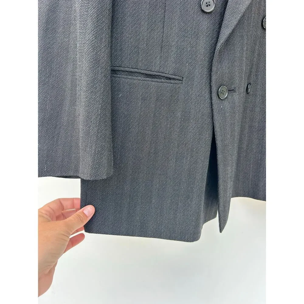 Vintage Christian Dior Oversized Blazer Suit Jacket Wool Designer Charcoal Gray - Picture 6 of 11
